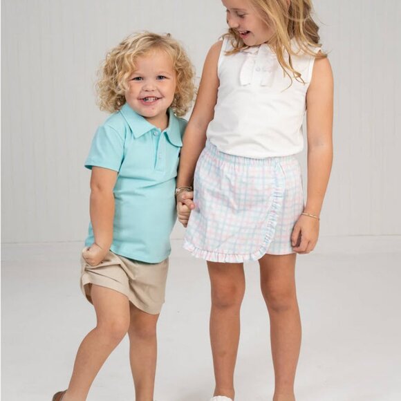 The Oaks Apparel Company Evelyn Pastel Plaid Ruffle Skort Size 12Y - Picture 6 of 6